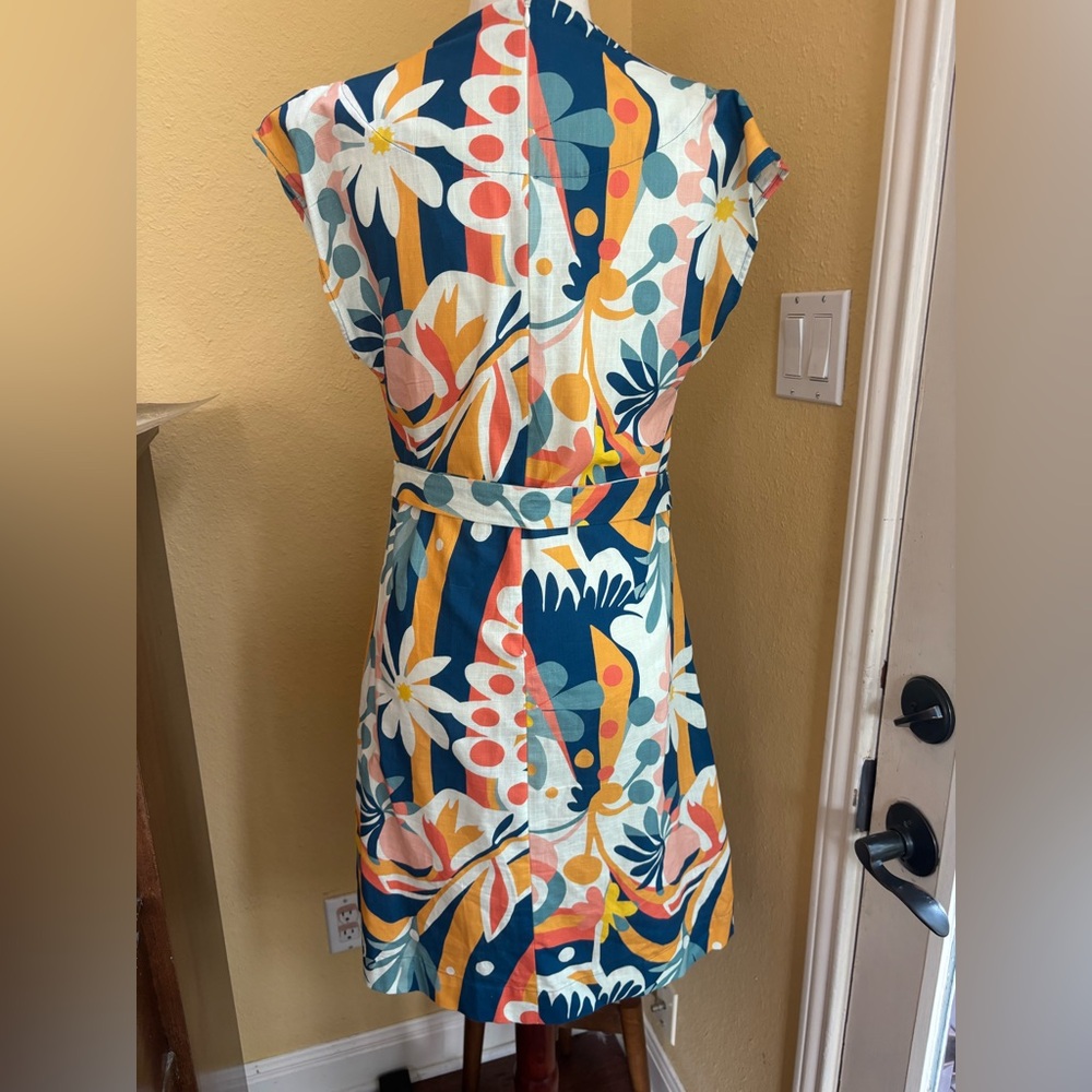 Lesley Evers Tropical Vibes belted Mini Dress. XS - Picture 3 of 12